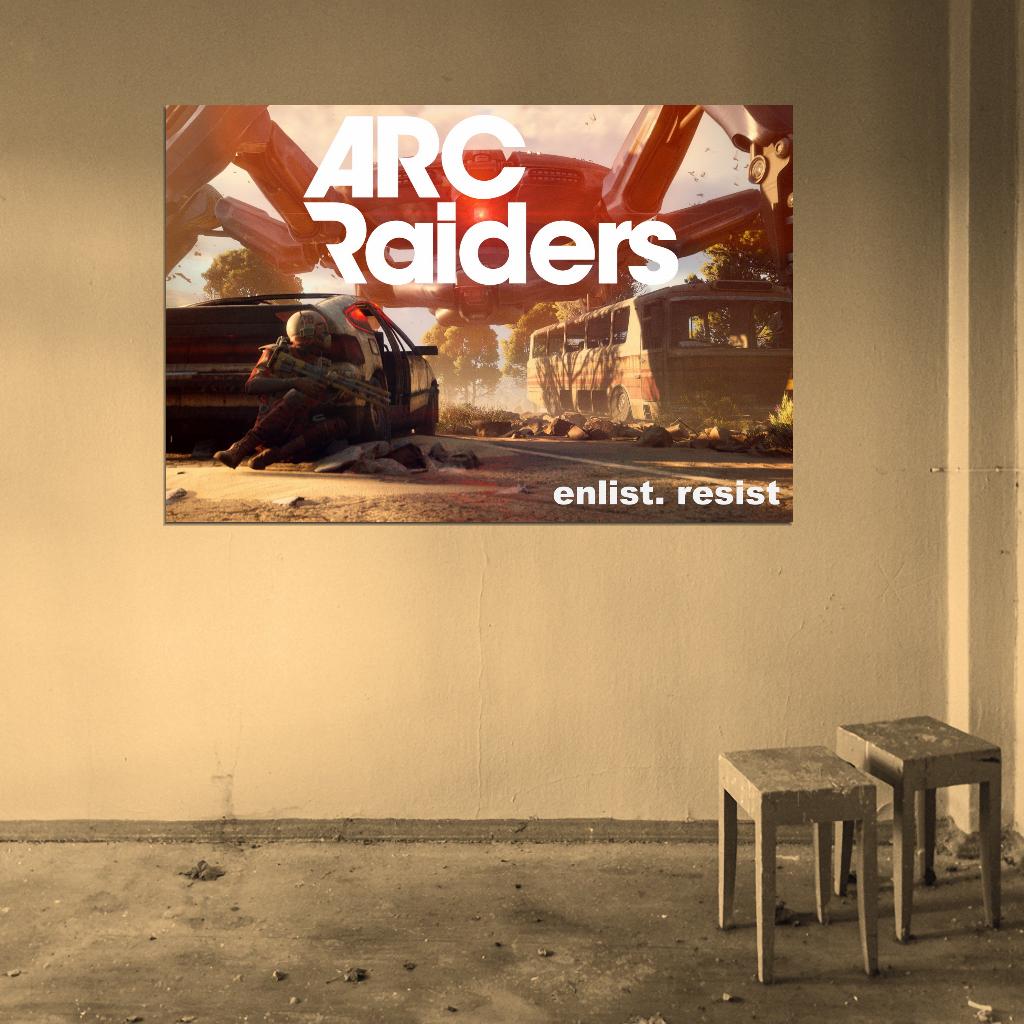 ARC Raiders Poster Robot The Queen Epic Concept Art Retro Sci-Fi Video Game Wall Decor