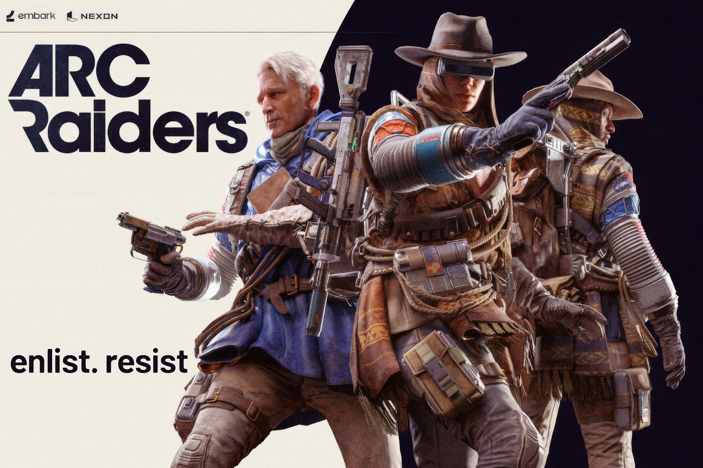 ARC Raiders Poster Enlist Resist Retro Sci-Fi Video Game Wall Art Decor